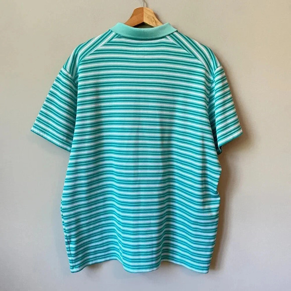 Nike Men's Size XL Short Sleeve Dri-FIT Victory Striped Golf Polo Shirt Aqua - Picture 12 of 16
